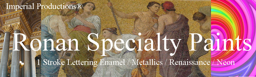 Specialty paints gold-silver leaf, renaissance colors, fluorescent, 1 stoke lettering enamels